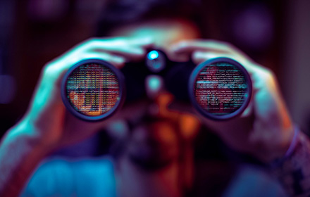 Digital Code Reflected on Binoculars To Represent Cyberstalking as a Criminal Offense