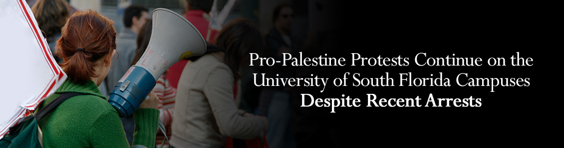 Student During Pro-Palestine Protest on South Florida Campus